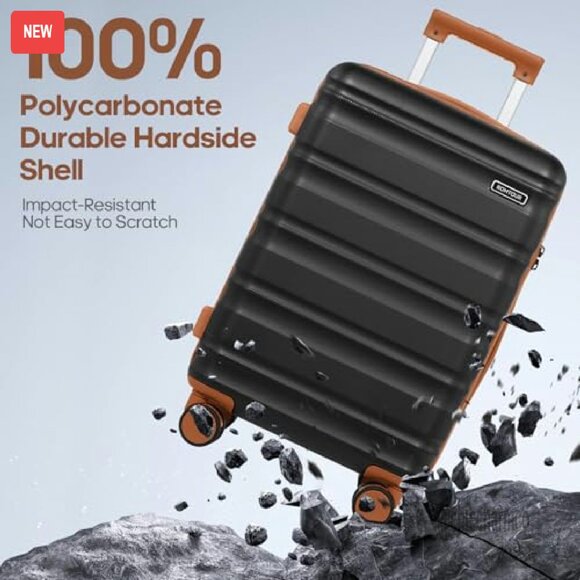 20 Inch Hard Shell Carry On Luggage Set with Spinner Wheels & TSA Lock - Picture 5 of 8